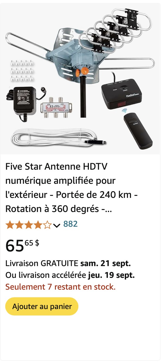 Antenne amplifiée HD